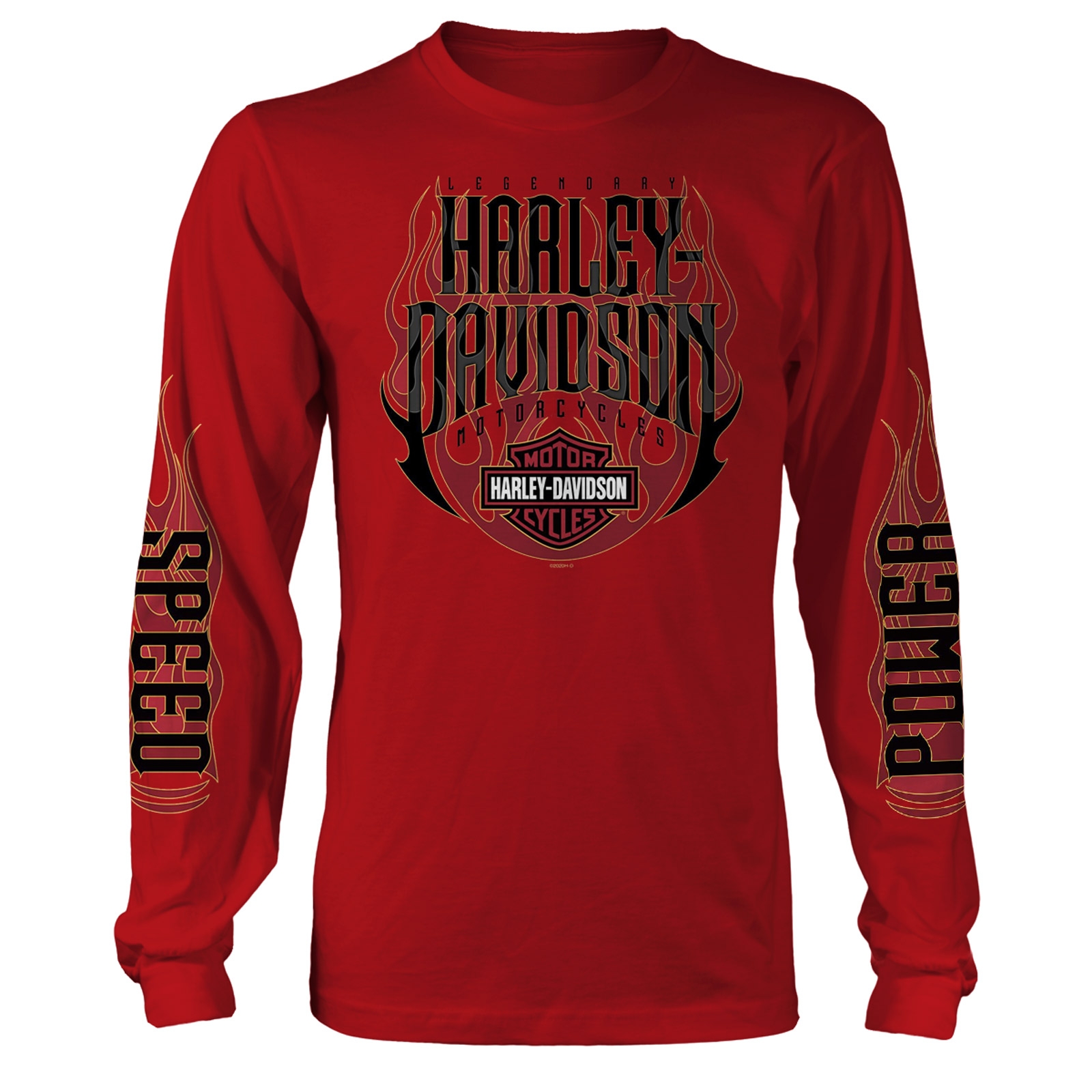 Harley-Davidson Military - Men's Long-Sleeve Red Graphic T-Shirt - Aviano Air Base | Hot Ride LG