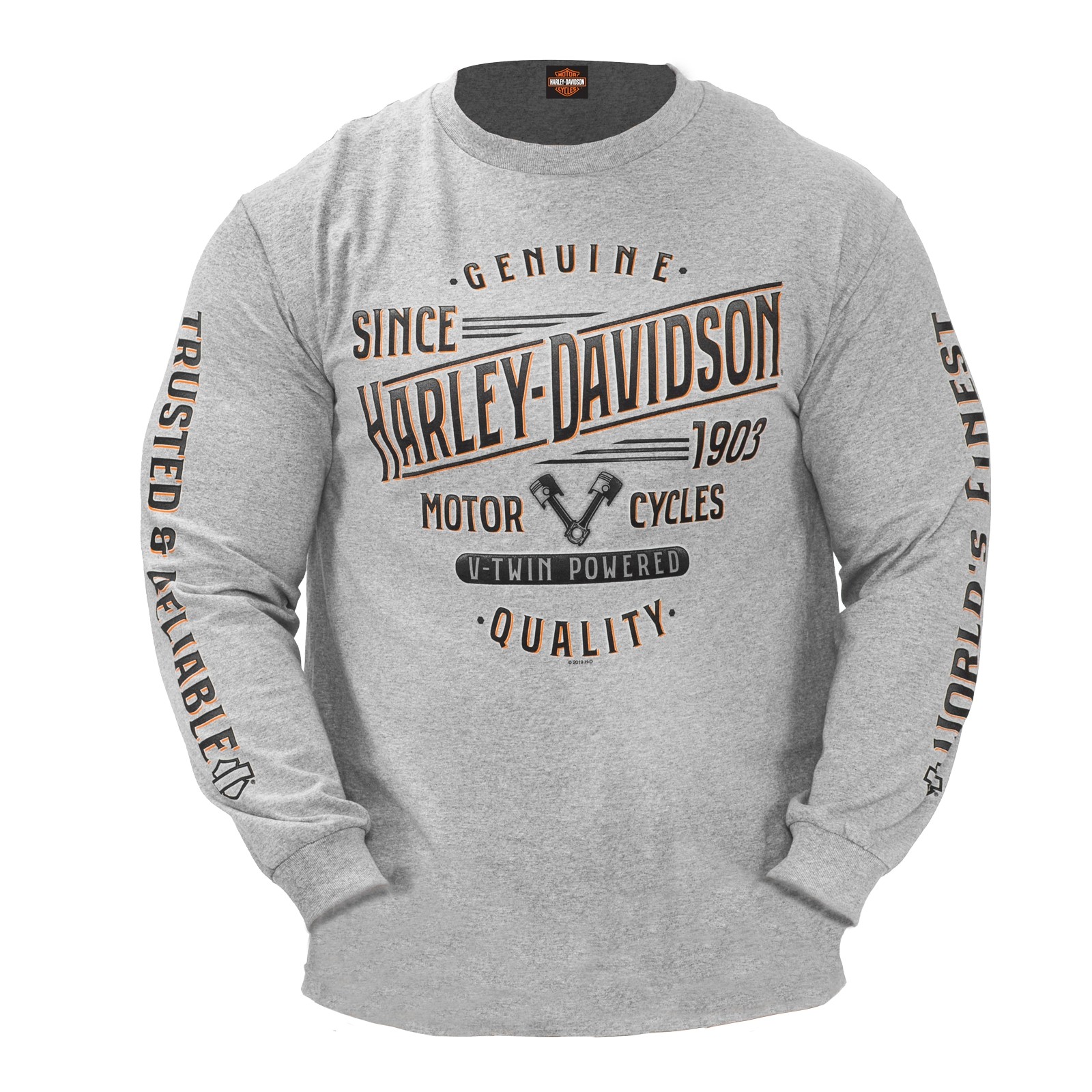 Harley Davidson Military Men S Athletic Heather Long Sleeve